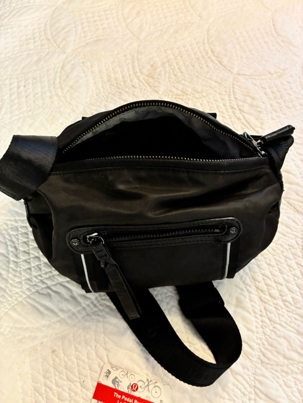 lululemon athletica Black Crossbody Bag with Front Zip Pocket